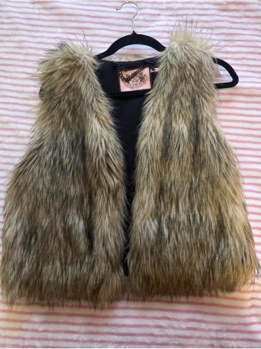Vintage Juicy Couture Fur Vest in Taupe/Brown